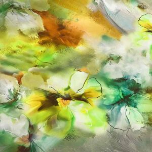 LIME FLORAL VISCOSE PRINT