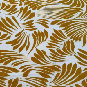 MUSTARD ABSTRACT PALM VISCOSE PRINT