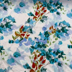 BLUE GARDEN VISCOSE PRINT