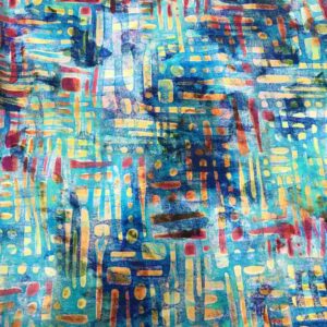 BLUE ABSTRACT PRINTED VISCOSE