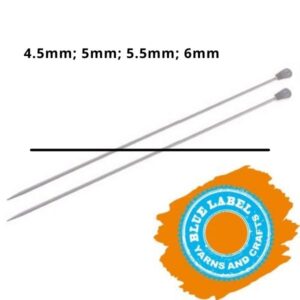 ALUMINIUM KNITTING NEEDLES - (Blue Label) 2 p/p - Ass Sizes