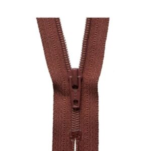 BROWN CLOSE END ZIPS - SIZES: 15cm-60cm