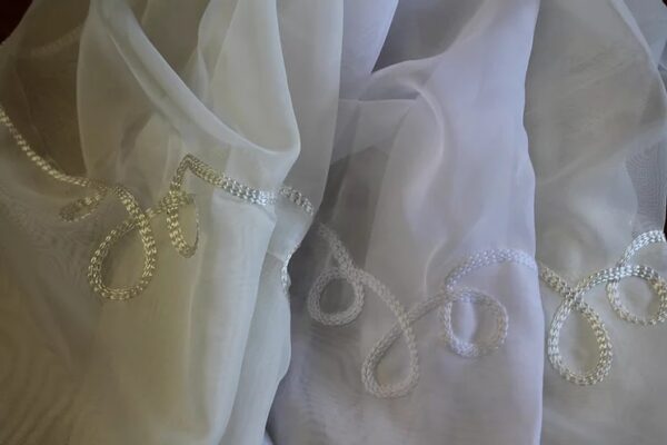 WHITE CORNELY LOOPY VOILE FABRIC