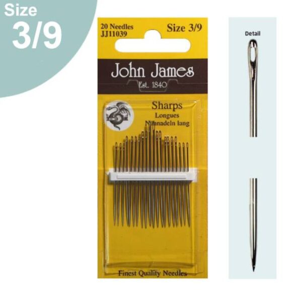 SHARPS SEWING NEEDLES - SIZES 3/9