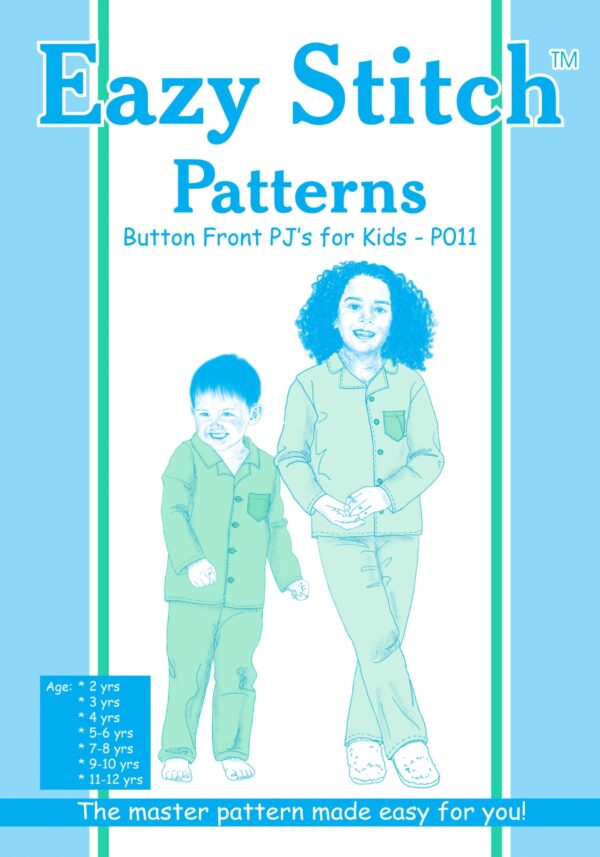 Eazy Stitch™ P011 – Button Front PJ’s for kids