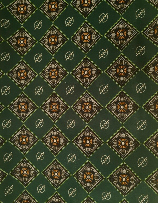 AFRICAN EAGLE - MALI INSPIRED - BOTTLE GREEN / ORANGE PRINT