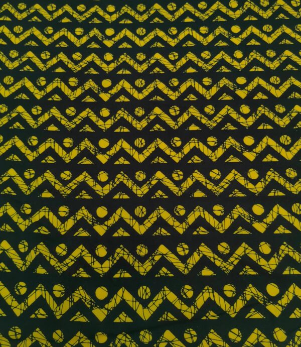 YELLOW / NAVY PATTERN VISCOSE PRINT