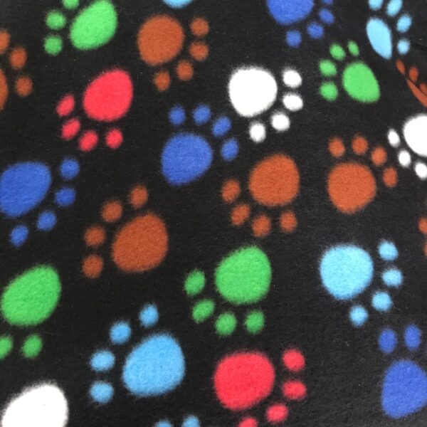 MULTI-COLOR PAWS PRINTED FLEECE