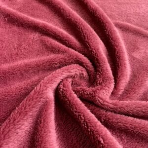 BURGUNDY CORAL FLEECE FABRIC