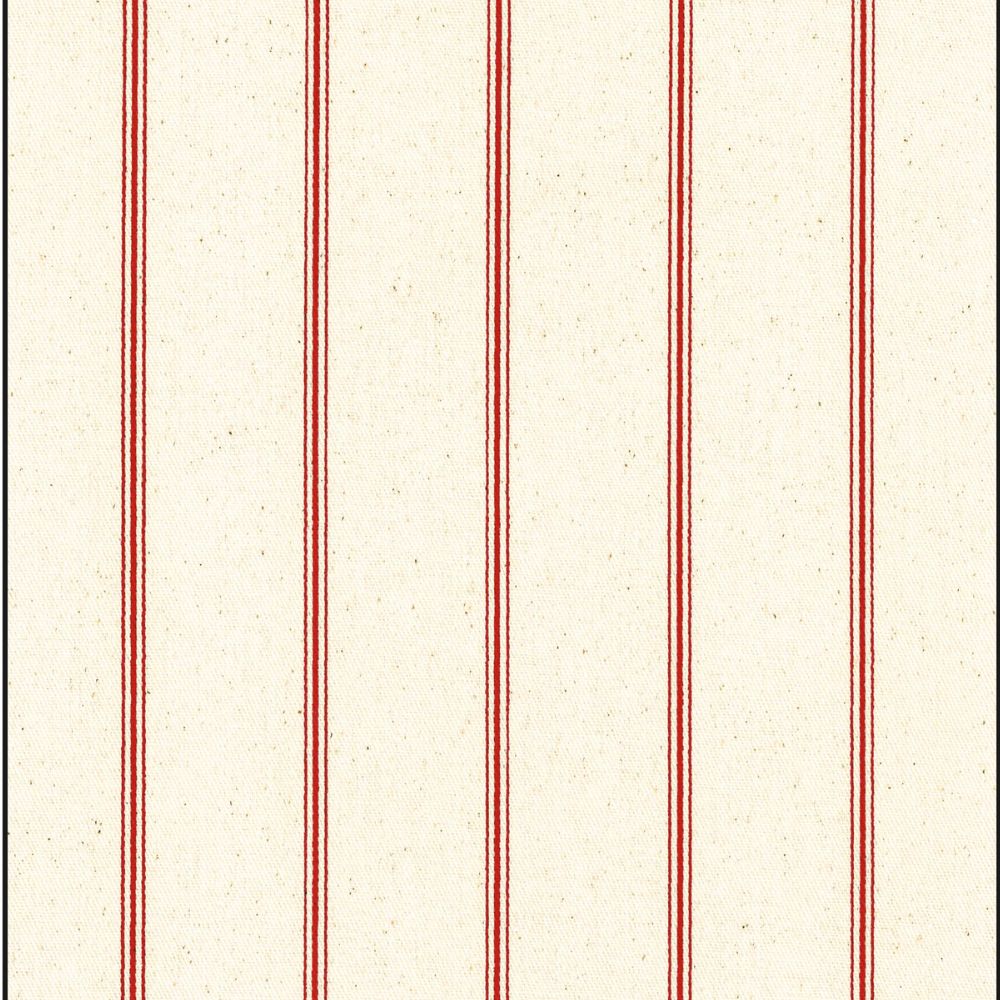 RED TICKING STRIPE COTTON FABRIC