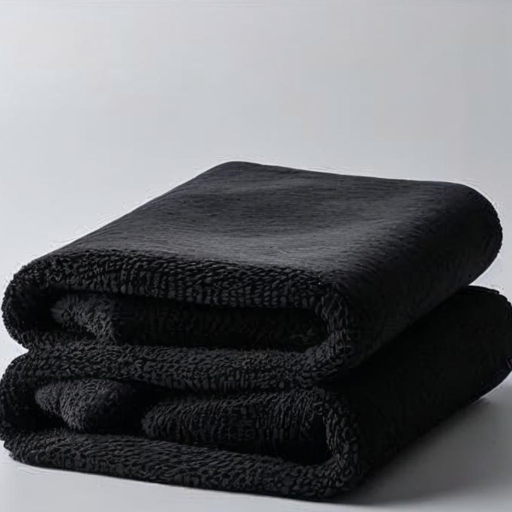 Black Microfibre Towelling