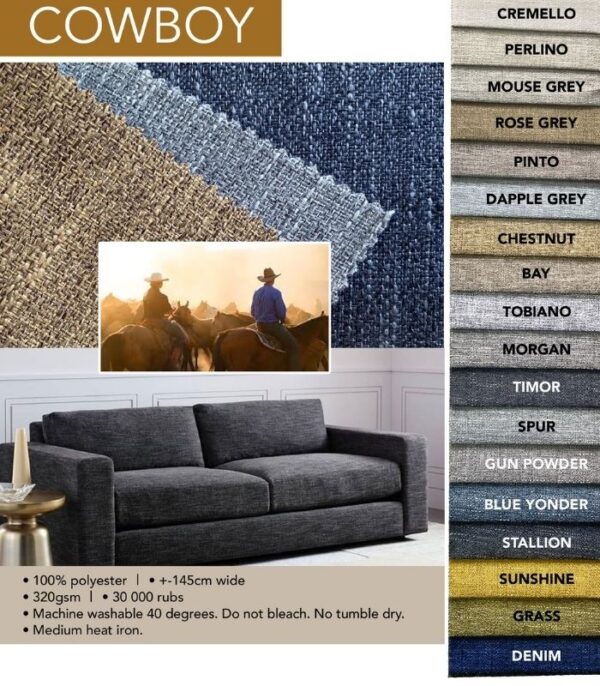 Cowboy Upholstery Fabric Swatch Card
