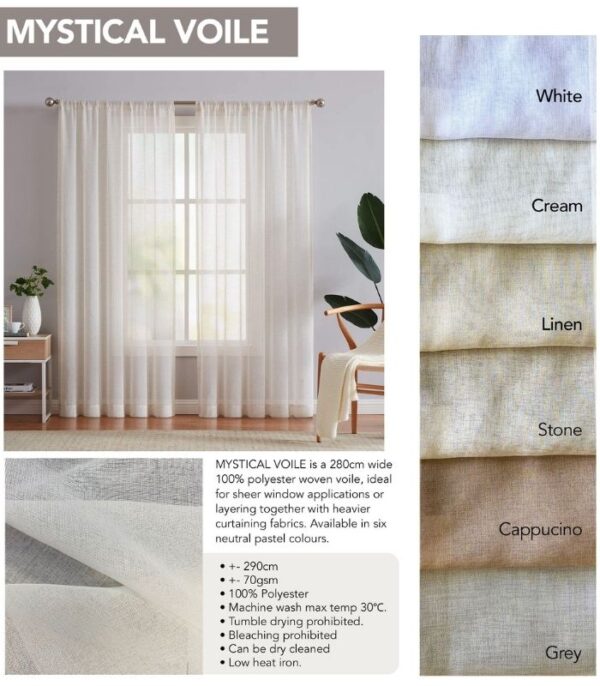 Mystical Voile Curtain Fabric Swatchcard