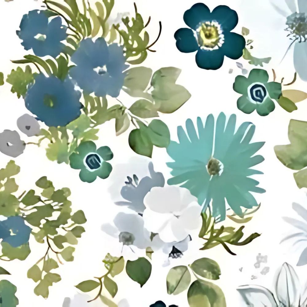 Blooming Blue Oilcloth