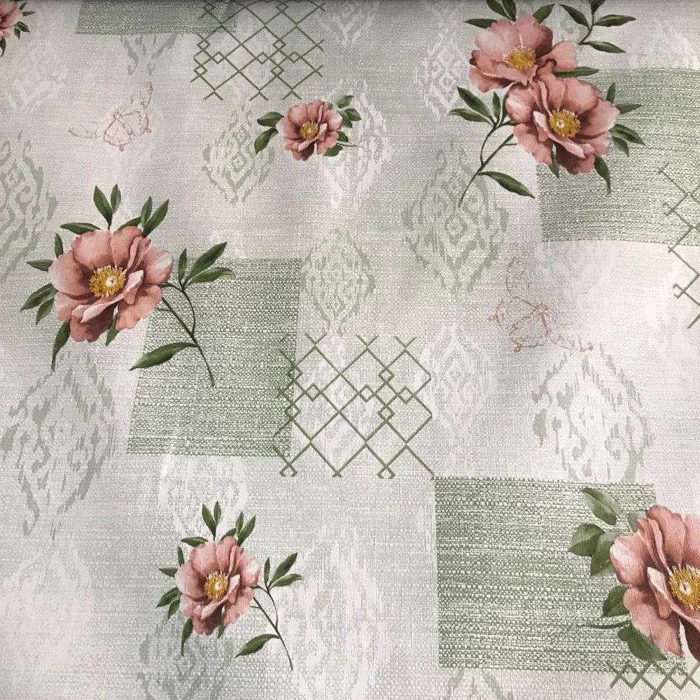 Clematis Vine Printed Oilcloth