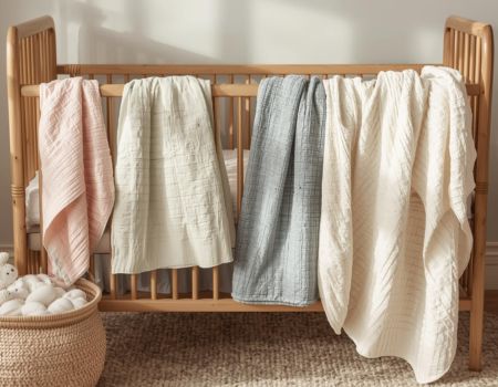 Cotton Baby Soft Crinkle Fabric Blankets