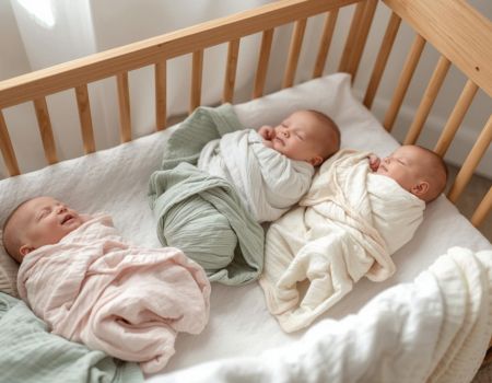 Cotton Baby Soft Crinkle Fabric Swaddles