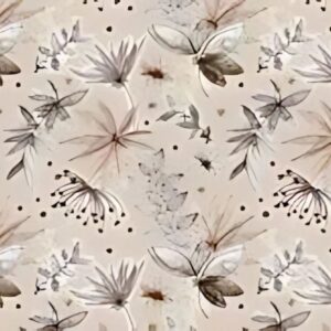 Fairy Foliage Beige Oilcloth