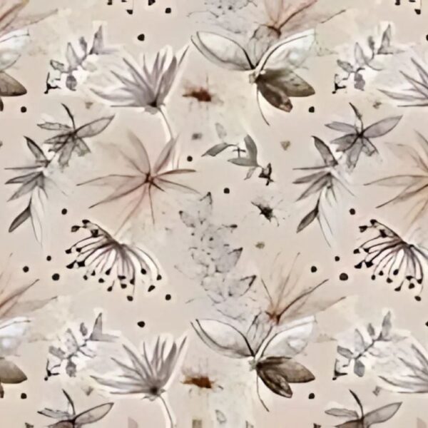 Fairy Foliage Beige Oilcloth
