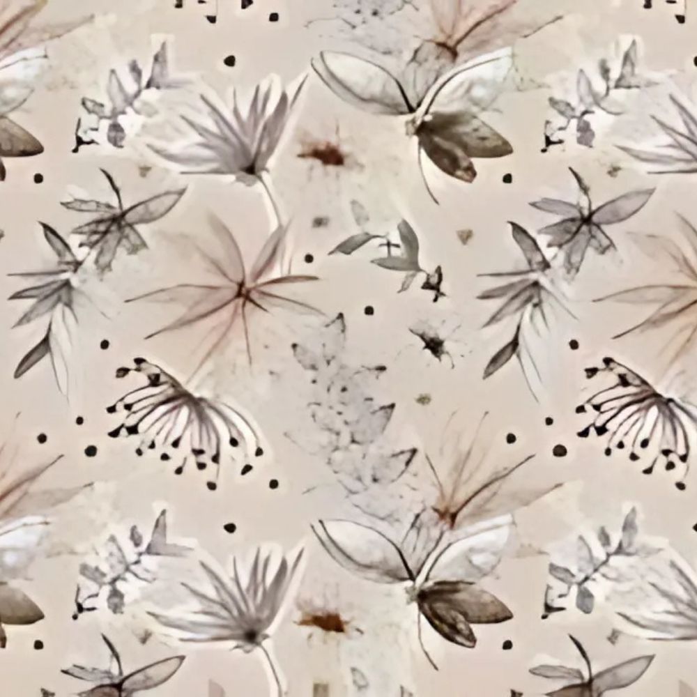 Fairy Foliage Beige Oilcloth