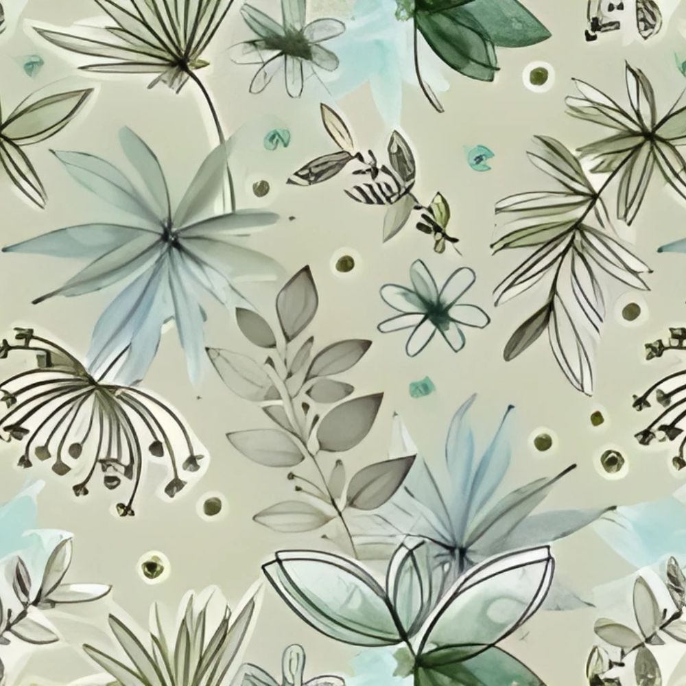 Fairy Foliage Green Oilcloth