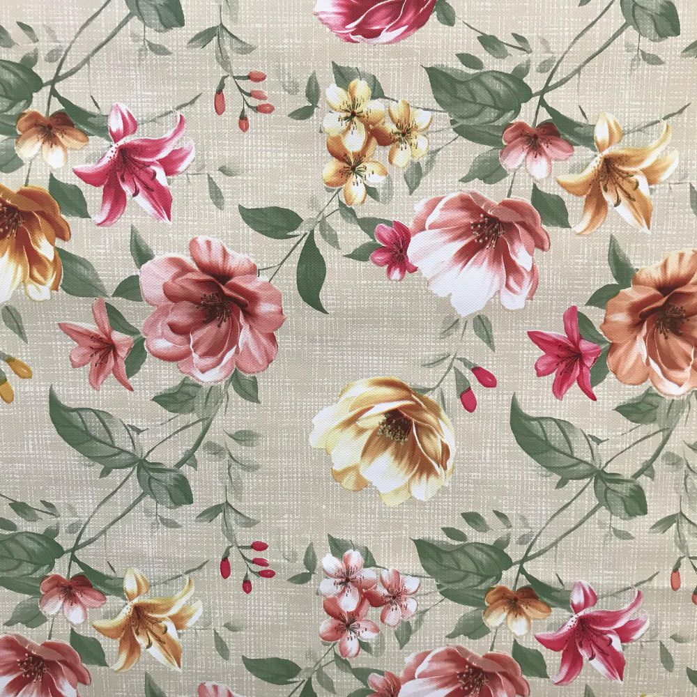 Floral Delight Printed Oilcloth