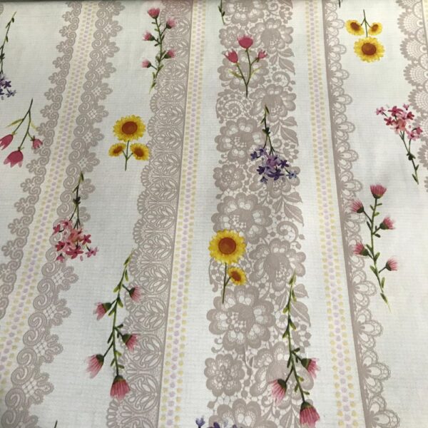 Floral Lace Printed Oilcloth