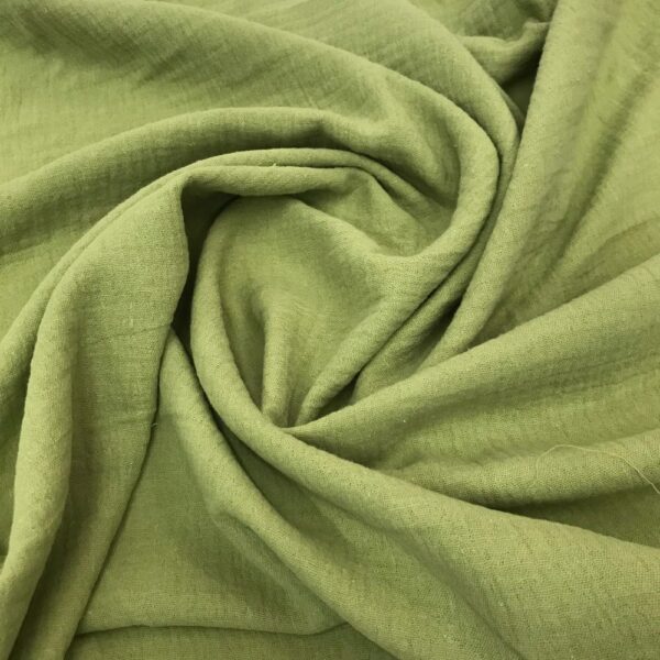 Forest Green Baby Soft Crinkle Cotton Muslin Fabric