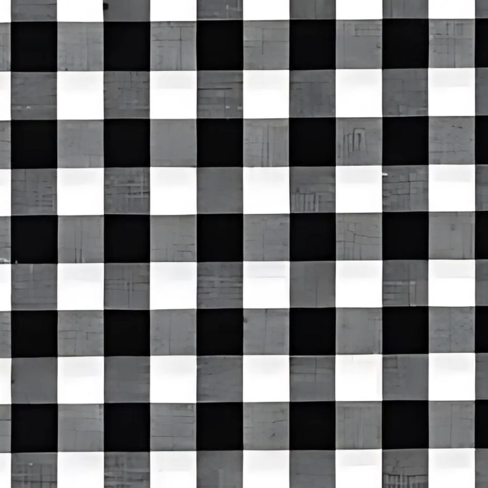 Gingham Black Oilcloth