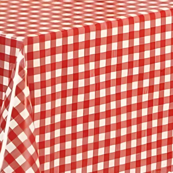Gingham Red Oilcloth