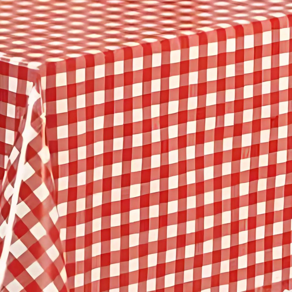 Gingham Red Oilcloth