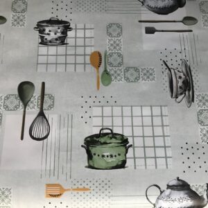 Let's Cook Printed Oilcloth