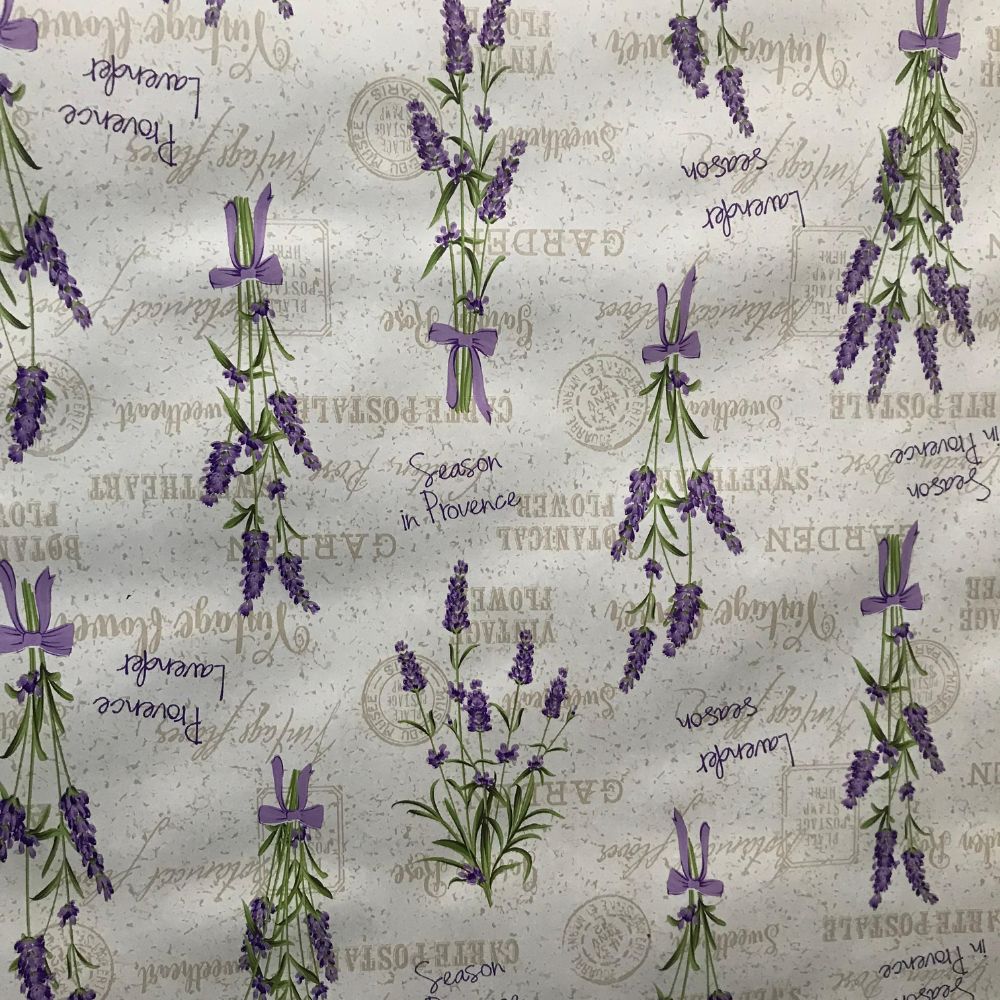Lovely Lavender Printed Oilcloth