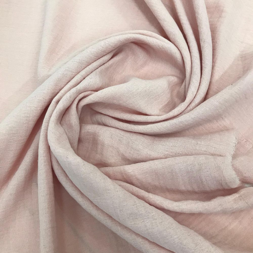 Misty Pink Baby Soft Crinkle Cotton Muslin Fabric
