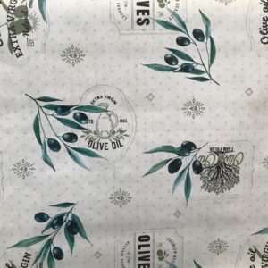 Olive Oil Printed Oilcloth