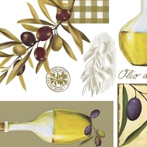 Olive Printed Oilcloth