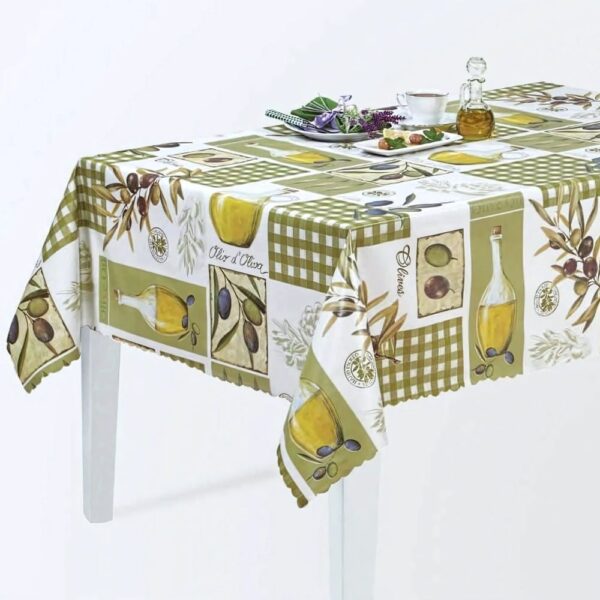Olive Printed Oilcloth