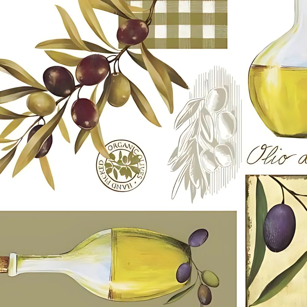 Olive Printed Oilcloth
