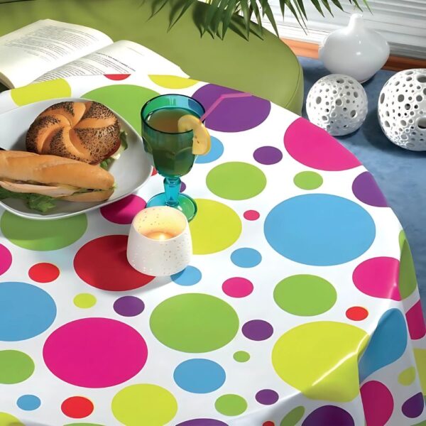 Polka Multi Printed Oilcloth