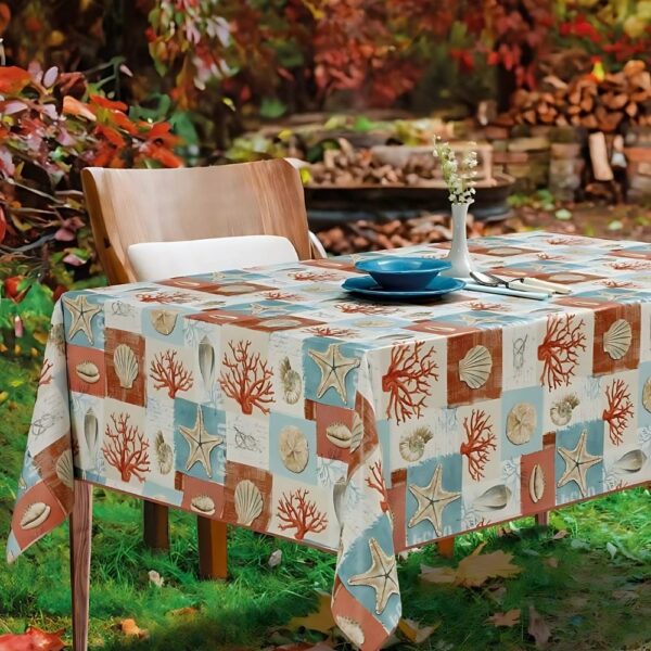 Sea Shells Printed Oilcloth