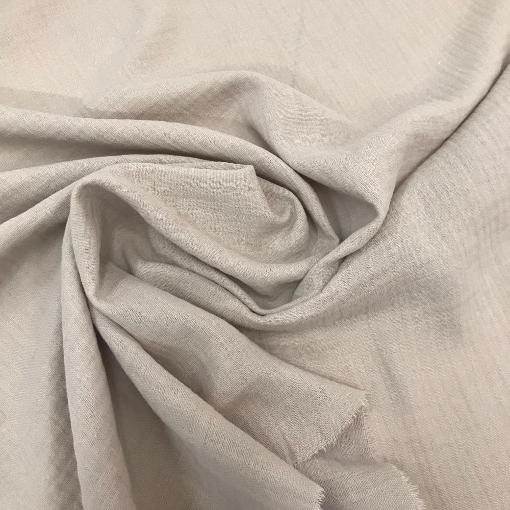 Silver Baby Soft Crinkle Cotton Muslin Fabric