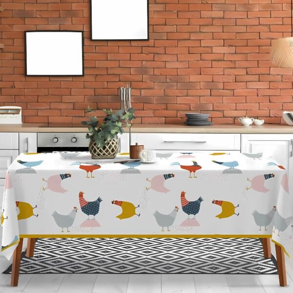 Spring Chicken Printed Oilcloth