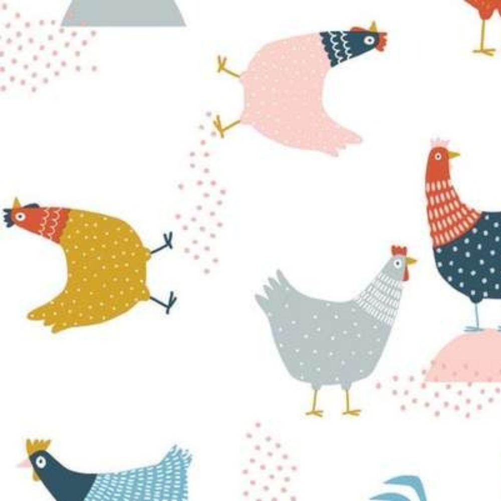 Spring Chicken Printed Oilcloth