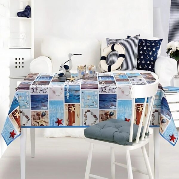 Starfish Printed Oilcloth