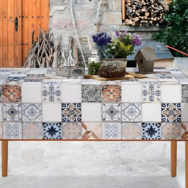 Turkish Tiles Printed Oilcloth