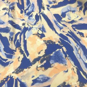 BLUE ORANGE FLOWER VISCOSE PRINT