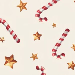 STARS CANDY CANE PRINT MINI MATT