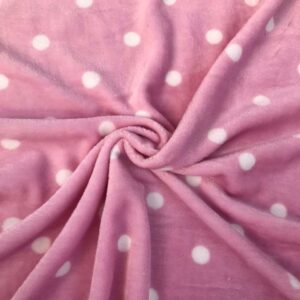 POLKA DOT PRINTED CORAL FLEECE