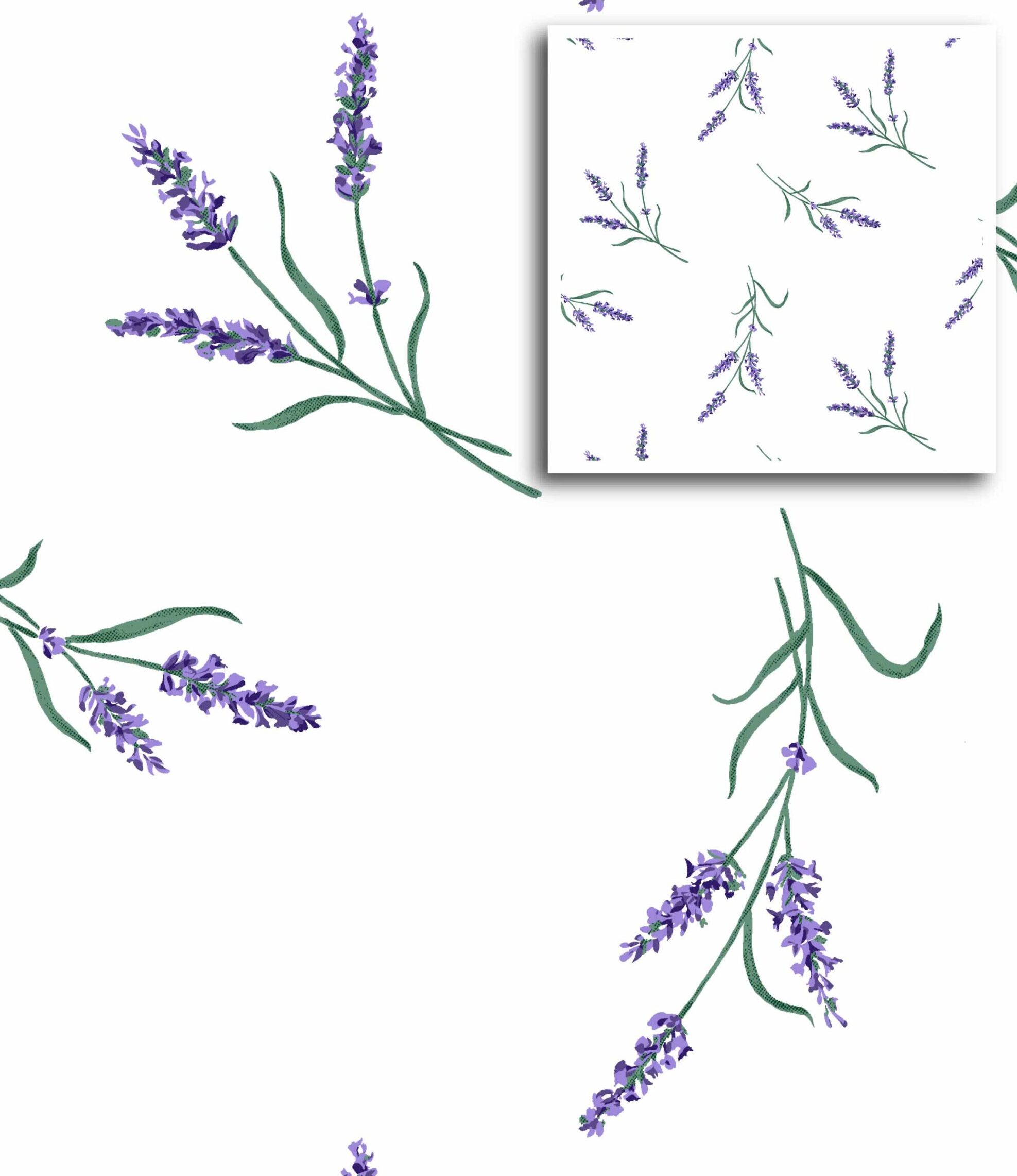 Simply Delicious Botanicals Cotton Fabric LAVENDER PRINT