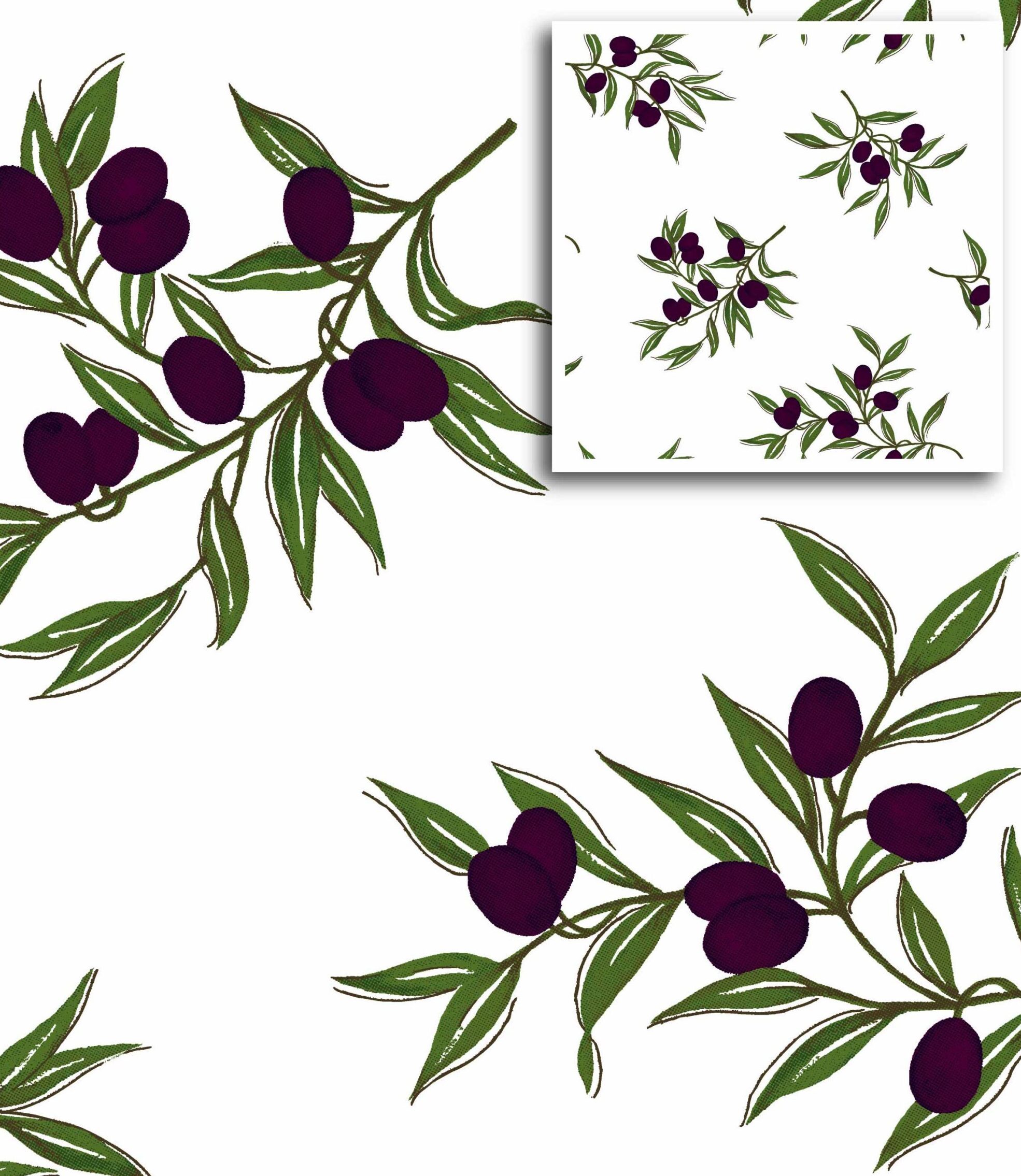 OLIVE Simply Delicious Botanicals Cotton Fabric PRINT